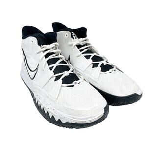 Nike Men's Kyrie 7 TB Promo White Black Basketball Shoes White Size 18